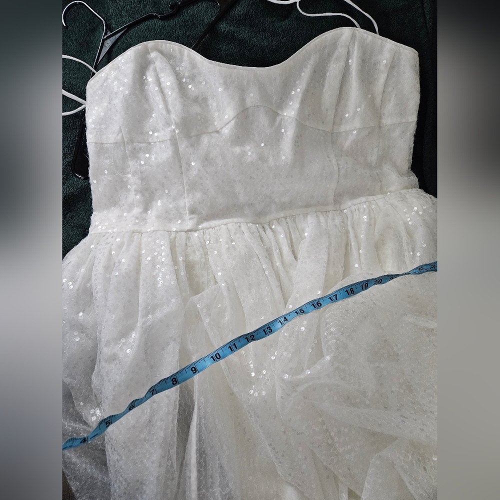 NWT Selkie Strapless White Sequin Dress (Frosted Degas Dress) - Picture 12 of 13